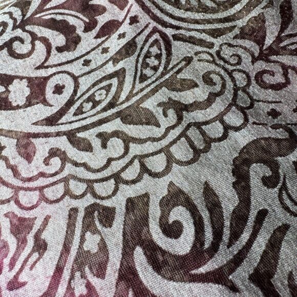 Vine Street Tank Top Large Burnout Paisley Pink Brown Made in USA Boho Stretch - Picture 10 of 11